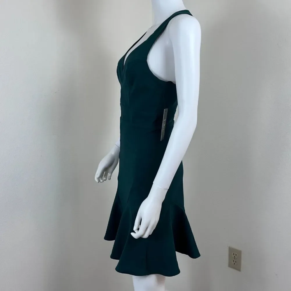 Lulus Sweet Expectation Women Size S Green Ruffle Peplum Bodycon Mini NEW Dress - Picture 8 of 17
